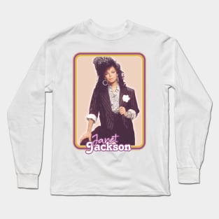 Janet Jackson /\/\/ 80s Aesthetic Retro Fan Design Long Sleeve T-Shirt